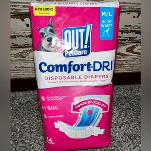 NEW Never Opened Comfort-DRI Disposable Dog Diapers - Size (M/L)